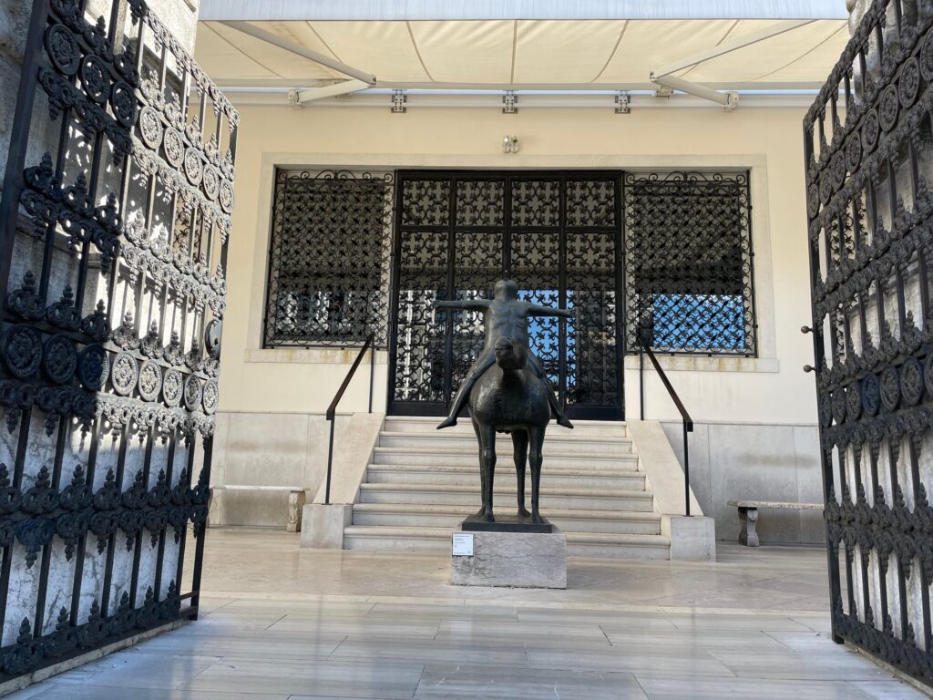 The gate of the Peggy Guggenheim Collection, with Marino Marini’s horseman, Venice